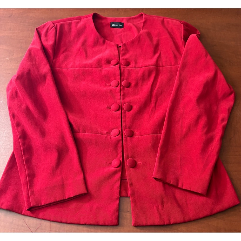Leslie Fay Women's Red Button-Front Jacket